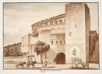 Außenansicht der Porta Prenestina oder Nevia, 1833